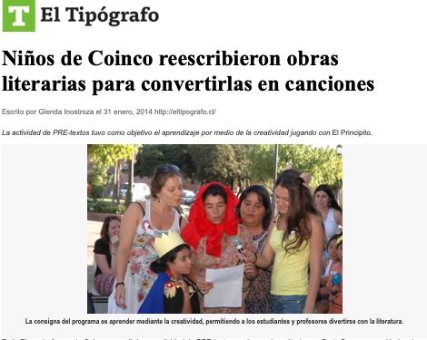<p>Niños de Coinco Reescribieron Obras Literarias para Convertirlas en Canciones</p>
